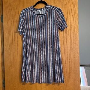 Short Sleeve Stripe Design Dress